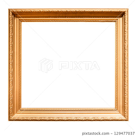 square classic golden wooden picture frame cut out square classic golden wooden picture frame cut out 129477037