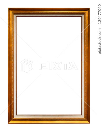 vintage vertical picture frame with passe-partout 129477040