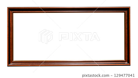 panoramic dark brown wooden picture frame cut out 129477041