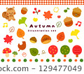 溫馨可愛的手繪秋季插畫素材集 129477049