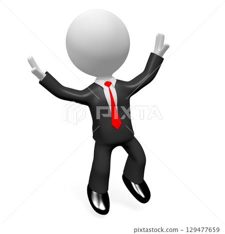 Happy cartoon businessman - 3D illustration Happy cartoon businessman - 3D illustration 129477659