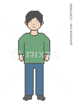 Male pixel art_green clothes Male pixel art_green clothes 129478680