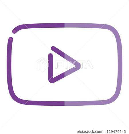 Purple video player icon. Vector Purple video player icon. Vector 129479643