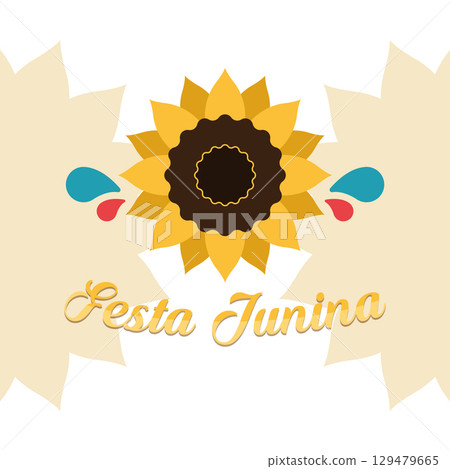 Festa Junina sunflower design. Vector Festa Junina sunflower design. Vector 129479665