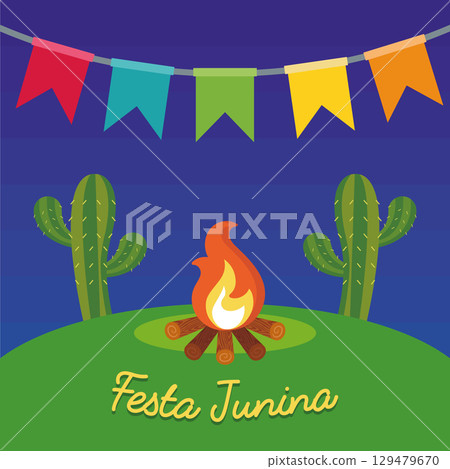Festa Junina desert celebration. Vector Festa Junina desert celebration. Vector 129479670
