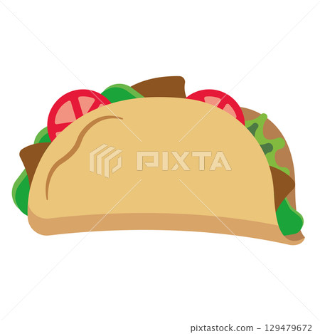 Taco with fresh ingredients. Vector Taco with fresh ingredients. Vector 129479672