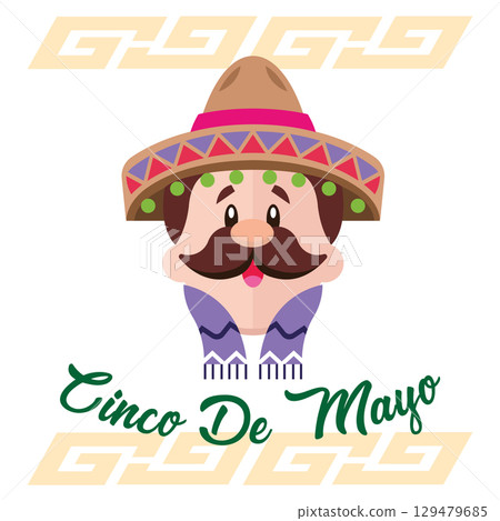 Cinco de Mayo Mexican character. Vector Cinco de Mayo Mexican character. Vector 129479685