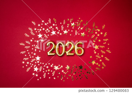 Christmas and Happy New background 129480083