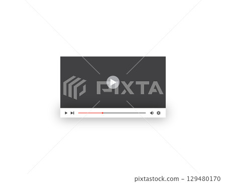 Simple and style light video player for web with one button play pause. All elements are conveniently grouped. Simple and style light video player for web with one button play pause. All elements are conveniently grouped. 129480170