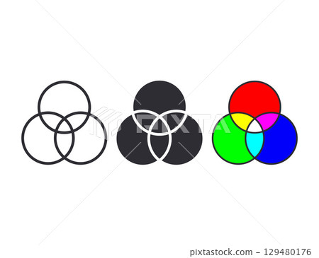 Venn diagram icon. Vector illustration. 129480176