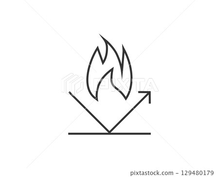 No fire allowed, fireproof icon. Vector illustration. 129480179