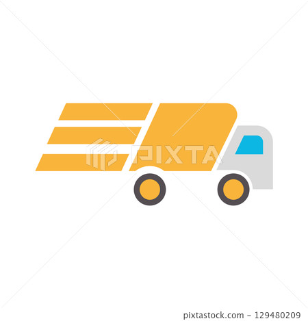 Speed delivery truck icon. Vector 129480209