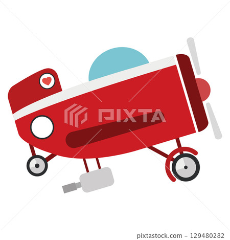 Red toy wagon with items. Vector Red toy wagon with items. Vector 129480282