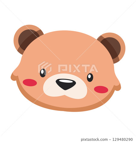 Simple bear head character. Vector Simple bear head character. Vector 129480290