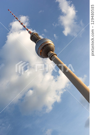Low angle view of a futuristic building in Germany 129480585