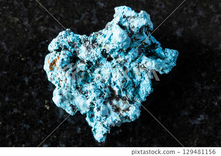 sample of raw shattuckite mineral on black sample of raw shattuckite mineral on black 129481156
