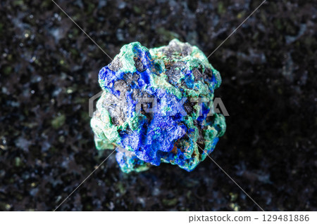 uncut azurite and malachite mineral on black uncut azurite and malachite mineral on black 129481886