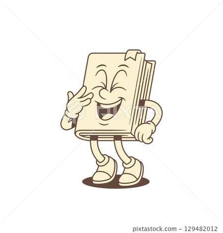 Comic childish book cartoon character laughing vector illustration 129482012