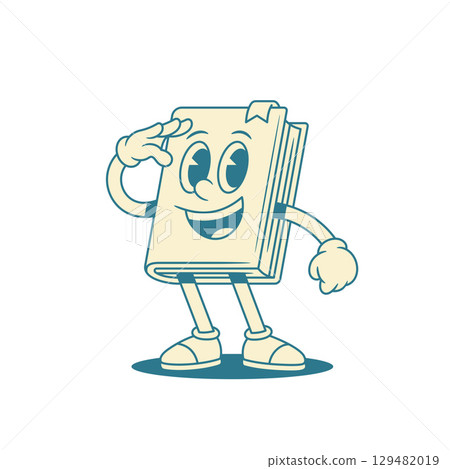 Comic childish book cartoon character army greeting gesture vector illustration Comic childish book cartoon character army greeting gesture vector illustration 129482019