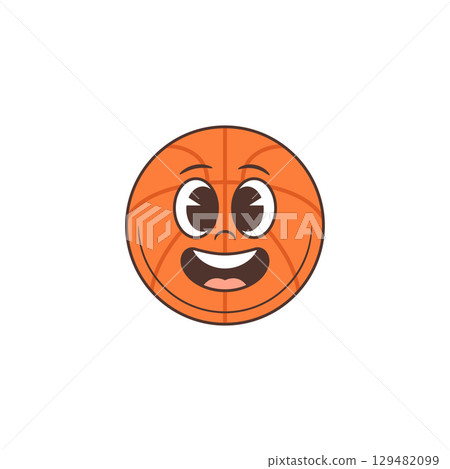 Smiling Basketball Emoji Face With Happy Eyes And Cartoon Style Expression Vector Illustration Smiling Basketball Emoji Face With Happy Eyes And Cartoon Style Expression Vector Illustration 129482099