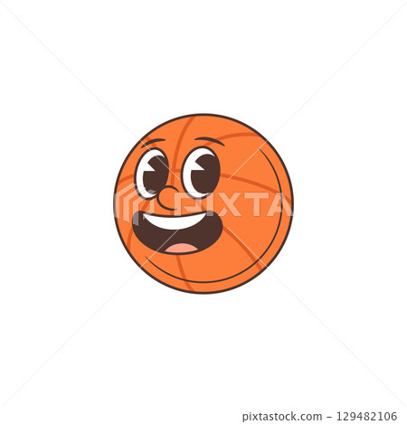 Cheerful Basketball Mascot With Friendly Expressive Face Bright Orange Animated Smiling Character Vector Illustration Cheerful Basketball Mascot With Friendly Expressive Face Bright Orange Animated Smiling Character Vector Illustration 129482106