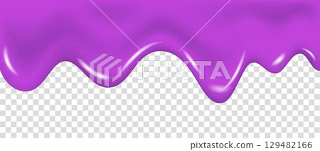Purple glaze, syrup, cream, sauce or paint drip. 129482166
