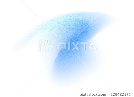 Abstract gradient shape with noise, blue blurred grainy color gradation, vibrant design element. 129482175