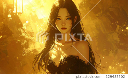 藍眼睛女人 AI 生成素材 129482302