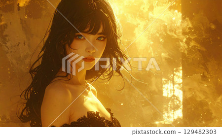 藍眼睛女人 AI 生成素材 129482303