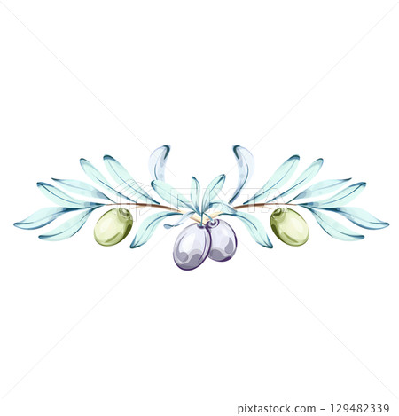 Exploring the Beauty of Olives and Olive Oil Through Watercolor Illustrations frame, border, arrangement Exploring the Beauty of Olives and Olive Oil Through Watercolor Illustrations frame, border, arrangement 129482339
