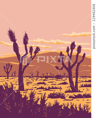 Joshua Tree in Mojave Desert near Palmdale California WPA Poster 129482808