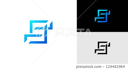 modern and sophisticated S initials logo design modern and sophisticated S initials logo design 129482964