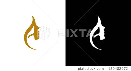 Unique and elegant logo design for a woman with the initial A 129482972