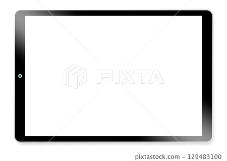 3D brandless tablet with empty screen isolated on white background 3D brandless tablet with empty screen isolated on white background 129483100