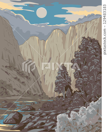 Black Canyon of the Gunnison National Park Colorado WPA Ukiyo-e 129483183