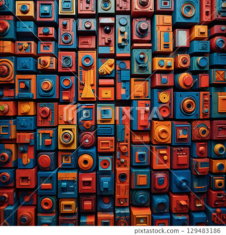Bold Typography Shapes And Painterly Colorfields 129483186