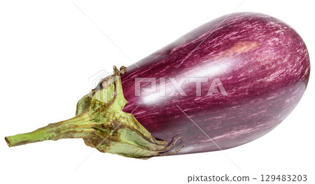 Fresh striped eggplant, isolated background. Fresh striped eggplant, isolated background. 129483203