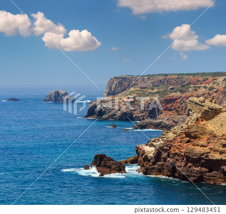 Summer Atlantic coast (Algarve, Portugal). Summer Atlantic coast (Algarve, Portugal). 129483451