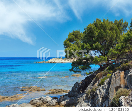 Aegean sea coast (Chalkidiki, Greece). 129483560