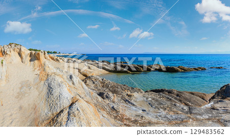 Summer Sithonia rocky coast, Greece. Summer Sithonia rocky coast, Greece. 129483562