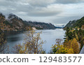 Mountain alpine autumn lake Achensee, Alps, Tirol, Austria. 129483577