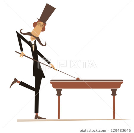billiard, playing, vector 129483646