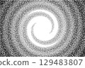 Black and white spiral dotted pattern Black and white spiral dotted pattern 129483807
