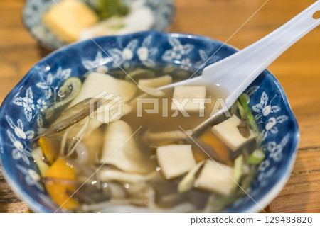 Hachinohe's local dish, rice cracker soup Hachinohe's local dish, rice cracker soup 129483820