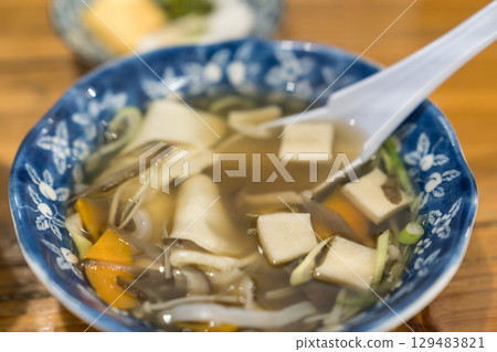 Hachinohe's local dish, rice cracker soup 129483821
