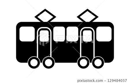 火車剪影圖標 129484037