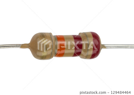 Color coded resistor with metal leads 129484464
