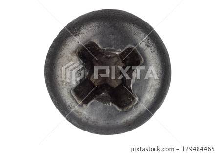 Cross head metal screw close up Cross head metal screw close up 129484465