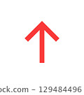 rising red arrow material 129484496
