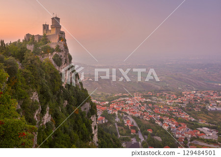 Guaita Fortress at Sunset San Marino City San Marino 129484501